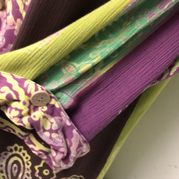 Soft Surroundings Purple, Green and Blue Batik Paisley Design Topper Size PS - Picture 4 of 10